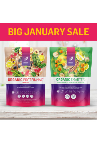 January Sale - x1 Organic ProteinMax Chocolate and x1 Organic Smartea - Normal SPR £84.98